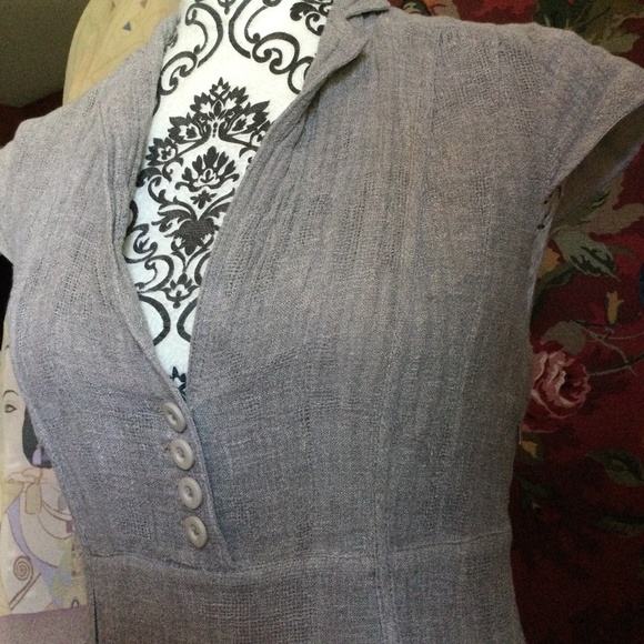 Linen Gauze Dress by Identify Tan in color size 4 - Picture 3 of 14